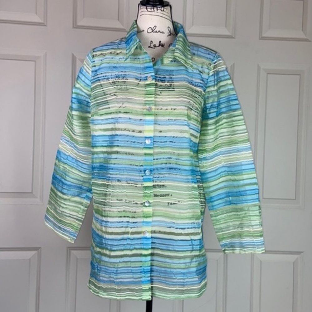 NWOT Citiknits Sheer Stripe Blouse